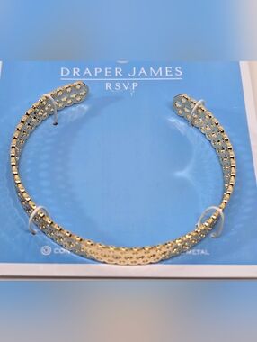 Draper James Gold Textured Open Cuff Bracelet